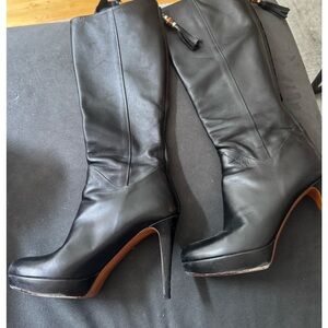 Vintage Gucci Tall Black Leather Boots
